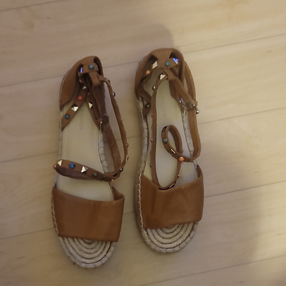 MARC FISHER Brown Studded Women's Sandals